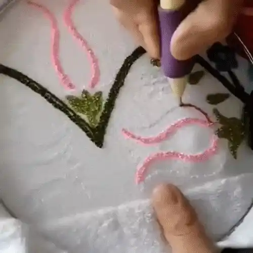 Embroidery process gif